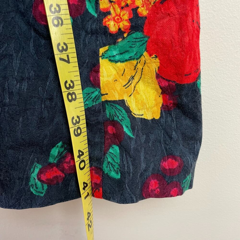 Eva Mendes Fit Flare Dress sz 16 Navy Lemon Tomato Girl Summer Retro Fruit Print - Picture 10 of 10